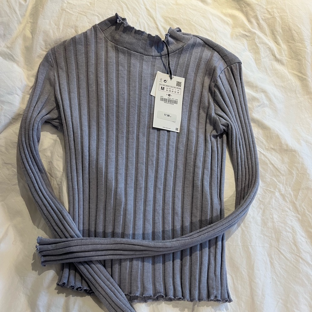ZARA cropped mock turtleneck